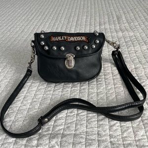 Vintage Harley Davidson studded crossbody or belt clip bag